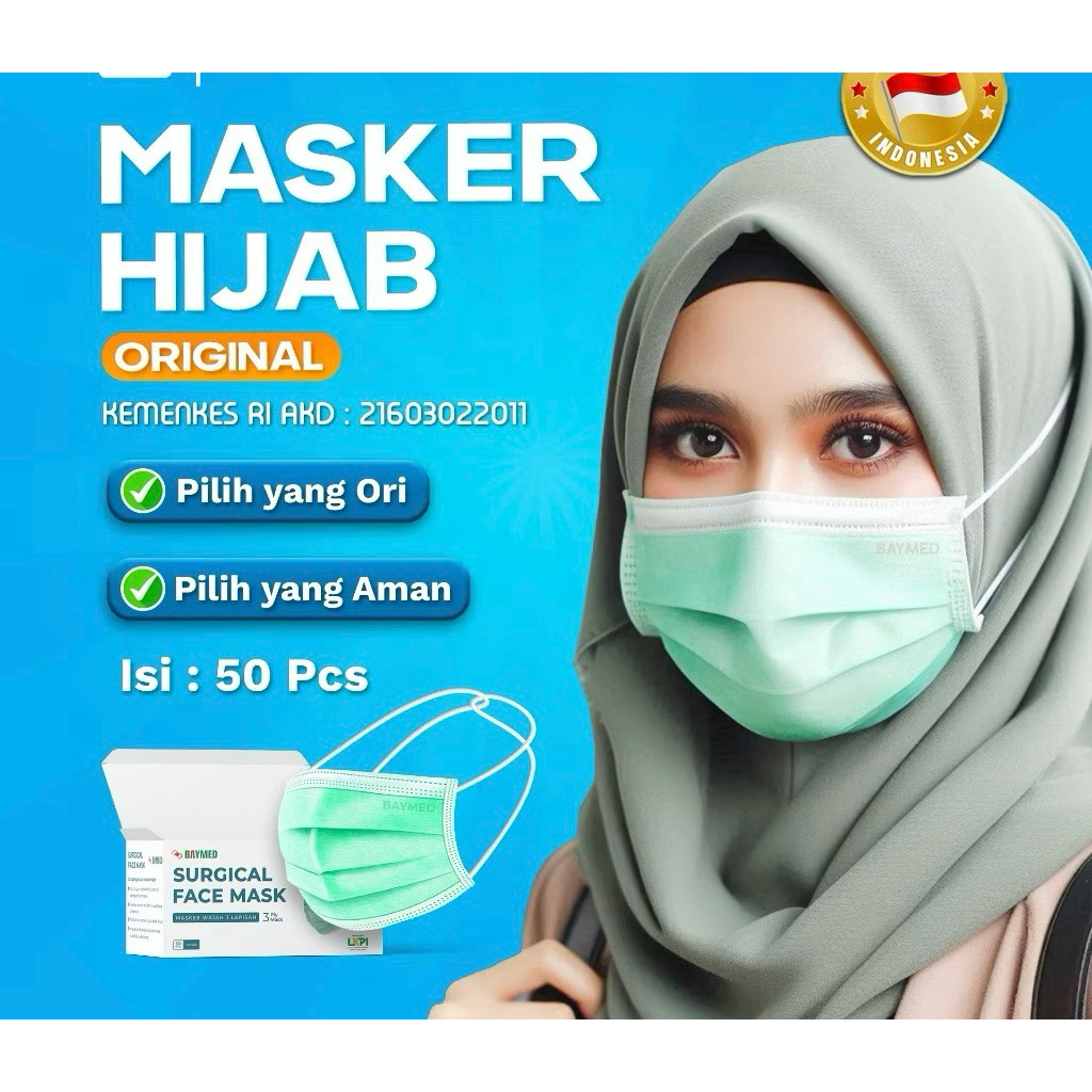 Masker Baymed 1box isi 50pcs 1karton 40box (Perkarton