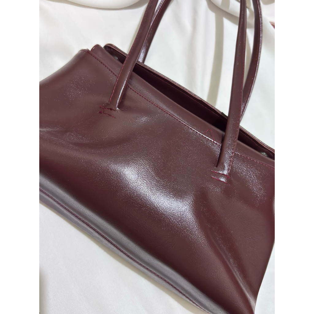 Preloved tas kulit cokelat