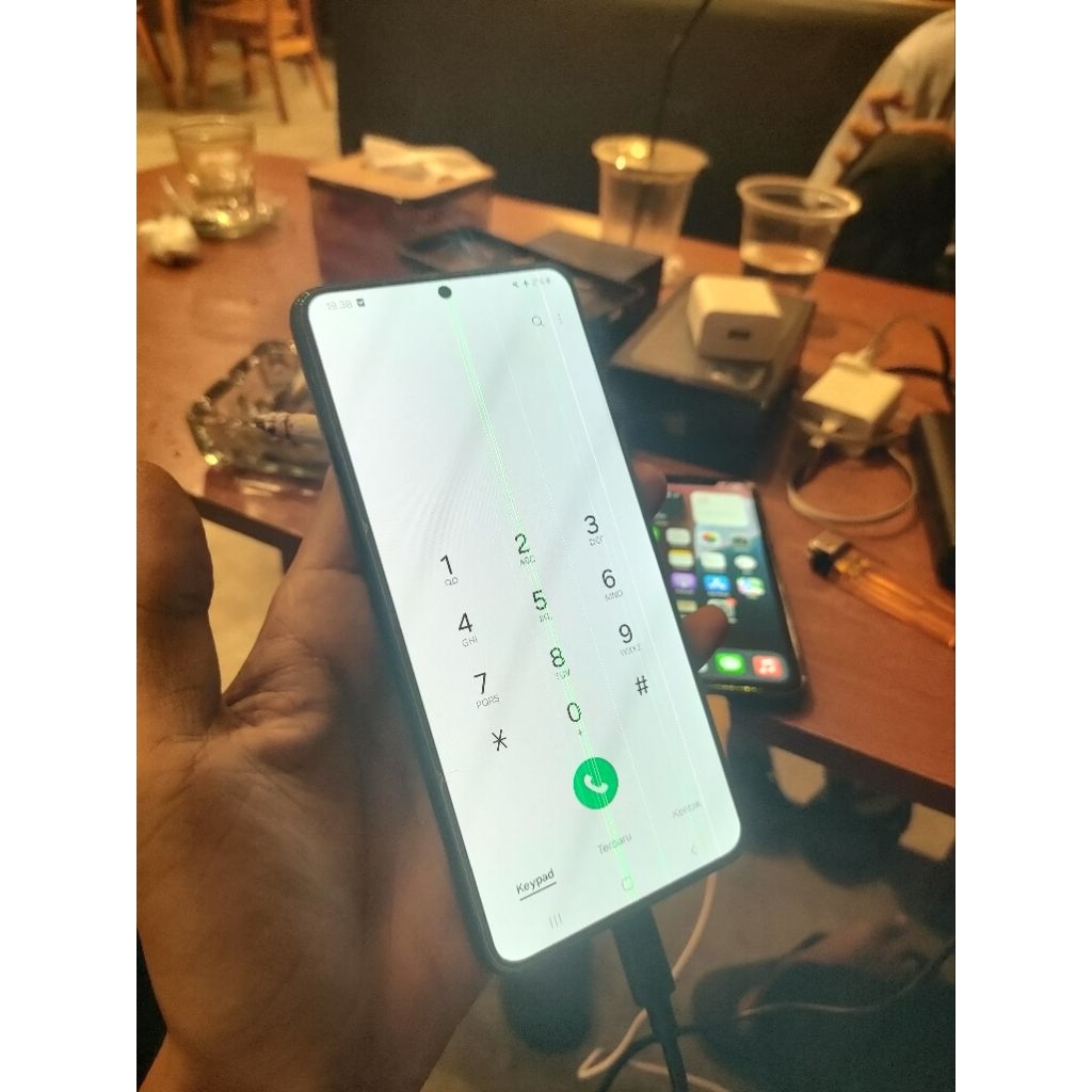 LCD SAMSUNG S21+ COPOTAN MINUS GREENLINE