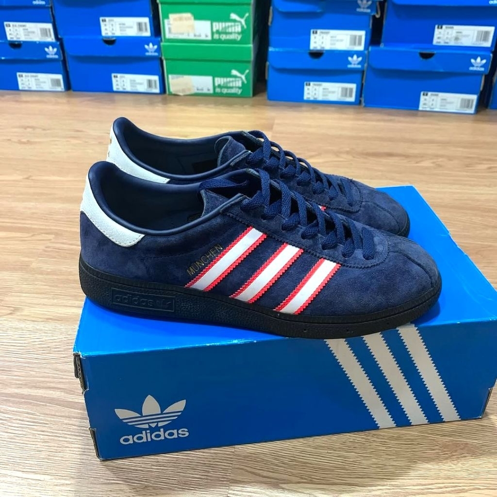 (Gratis Koas Kaki) Sepatu Casual A'dds Munchen Navy Edge Deep Blue Soft Red OG Exclusive Size 36-44 