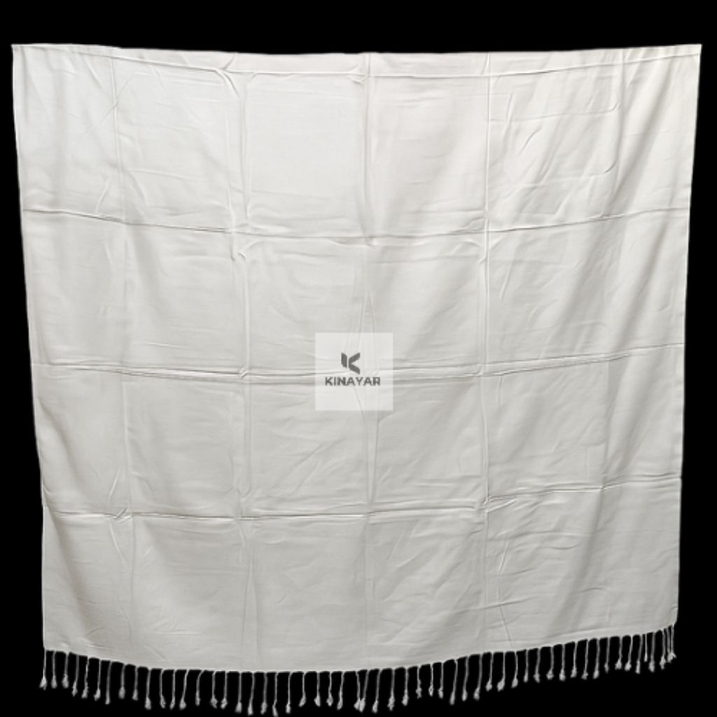 KINAYAR - KAIN TENUN ATBM POLOS PUTIH BW 115X200, KAIN PANTAI, SARONG BALI