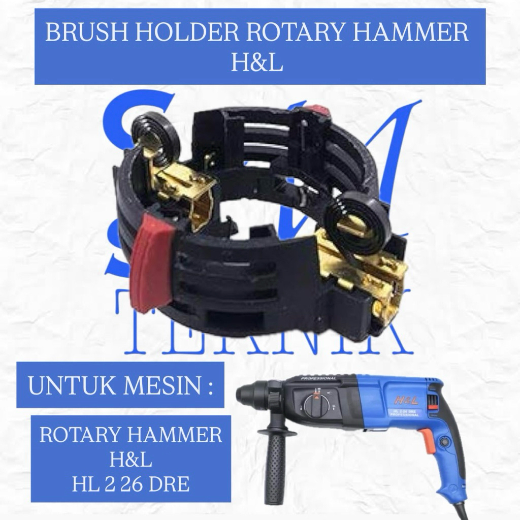 BRUSH HOLDER ROTARY HAMMER H&L HL 2 26 DRE RUMAH CARBON BRUSH BOR BOBOK MESIN ROTARY HAMMER H&L HL 2