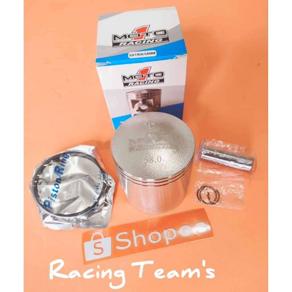 seher/piston kit moto 1 uk 58/58,25/58,5/58,75/59 buat motor Satria 2tak/satria kota/satria hiu/satr