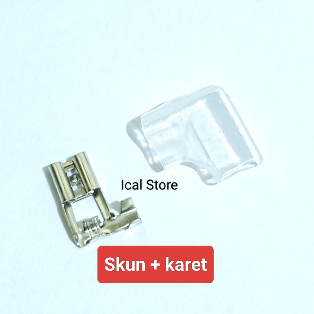 10 pasang - Skun Female L Besar 6,3mm + Karet Pelindung - Sekun Bengkok L Female Gepeng Ukuran Besar