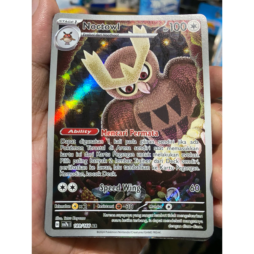 kartu pokemon Noctowl 189/166AR Indonesia