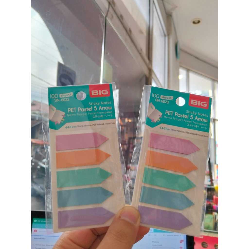 STICKY NOTE POST IT 5 WARNA PANAH 6023 Sticky Notes PET Index Warna Pastel/ Sticky Notes PET Cute/ I