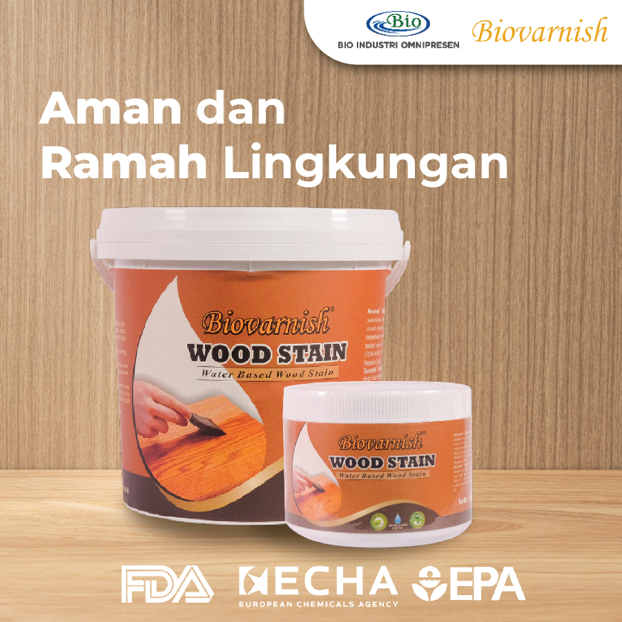 Plitur Pelitur Kayu 1kg Woodstain Politur Waterbased | Biovarnish Wood Stain