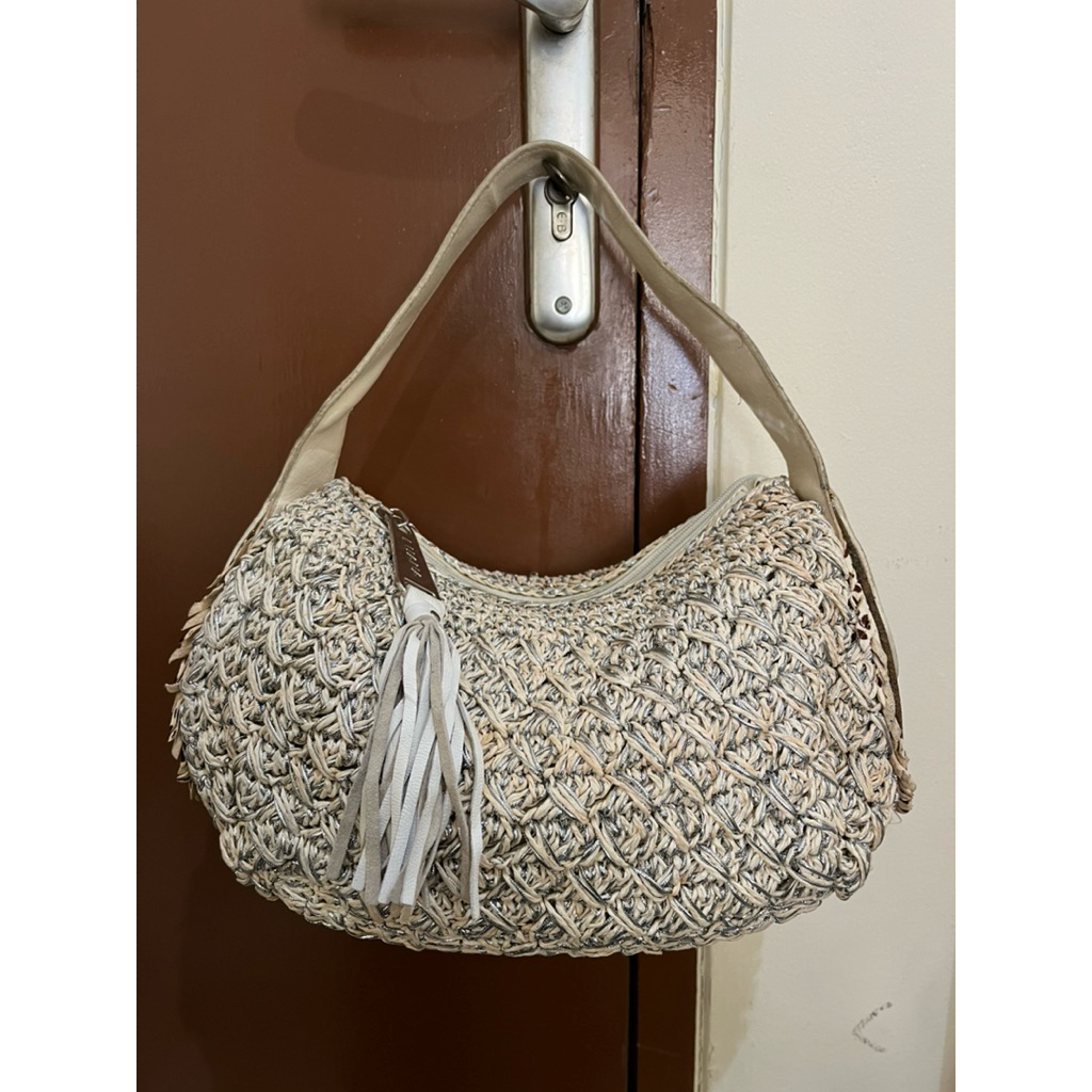 Tas Preloved Kulit Asli Mix Rajut Luana
