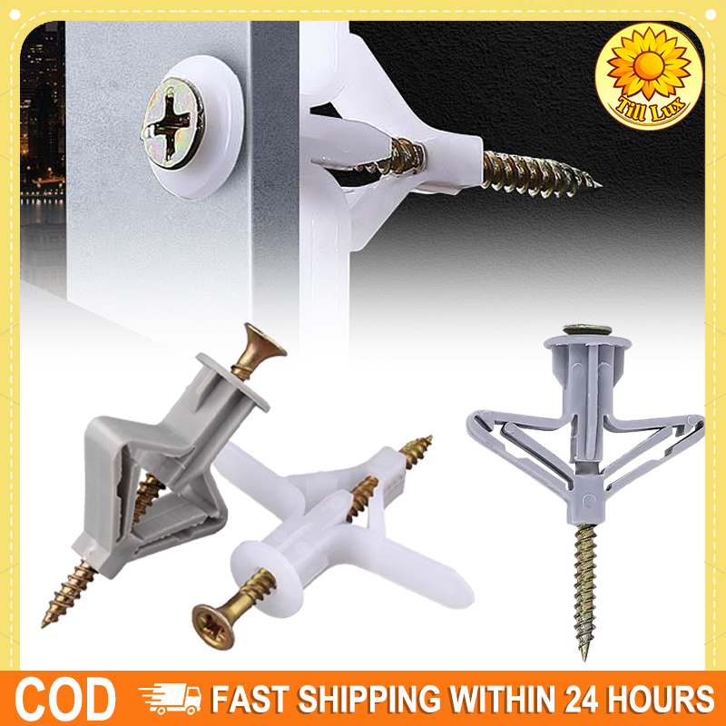 50Pcs Bolt Ekspansi untuk Dinding Kosong Paket Pesawat Kupu-Kupu Aman Papan Gipsum & Hiasan Dinding