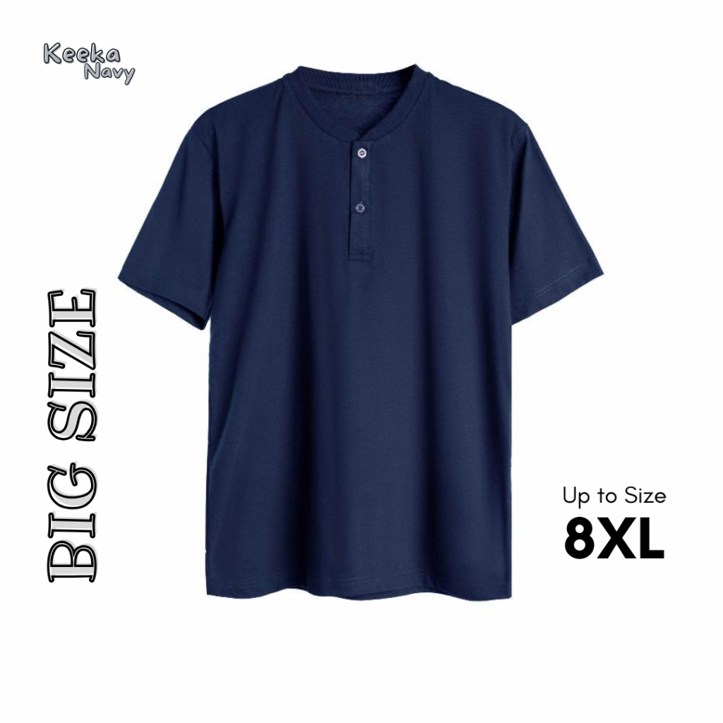 Keeka - Kaos Pria JUMBO BIG SIZE 8XL 7XL 6XL 5XL 4XL 3XL XXXL Kaos kerah kancing Super JUMBO Combed 