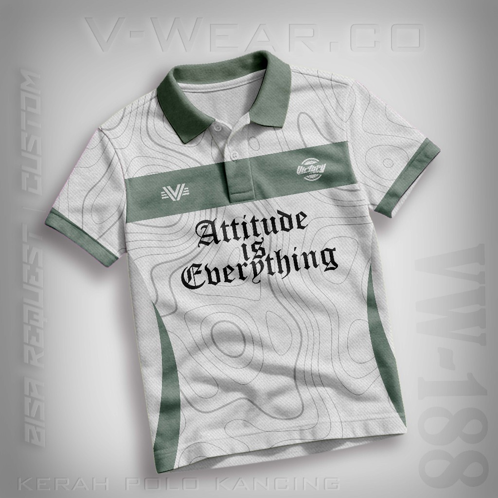 JERSEY KAOS SIMPEL CUSTOM POLO KERAH KANCING V-NECK, KAOS SATUAN, BAHAN FULLPRINT VW188