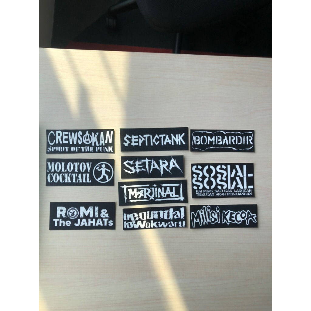 Sticker pack 10 band punk rock street indonesia (Marjinal, Romi Jahats, Begundal Lowokwaru, dll)