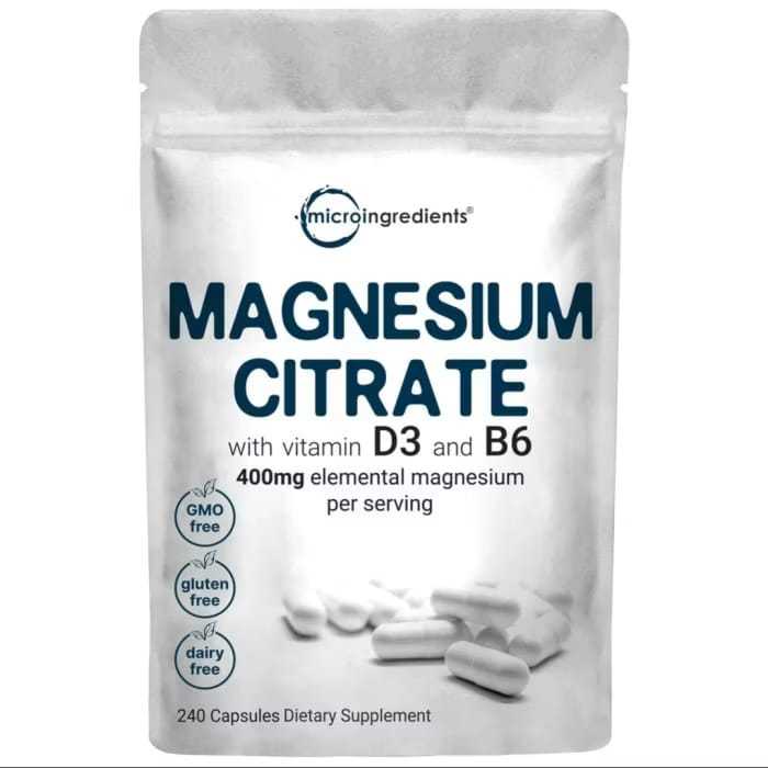 Microingredients Magnesium Citrate 400mg 240 Capsule