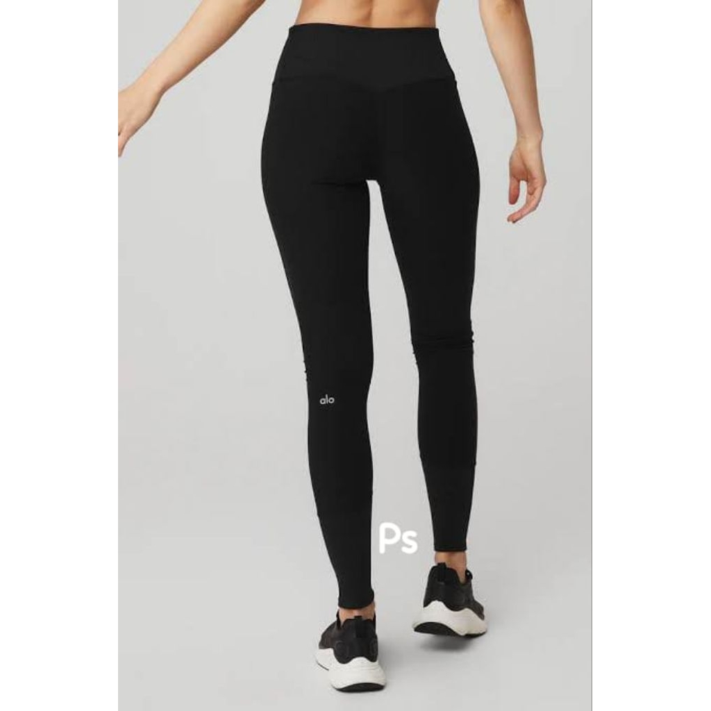 ALO Black | Celana High Waist/HW Import Jumbo & Standard (30-80kg) Legging Olahraga Panjang | Premiu