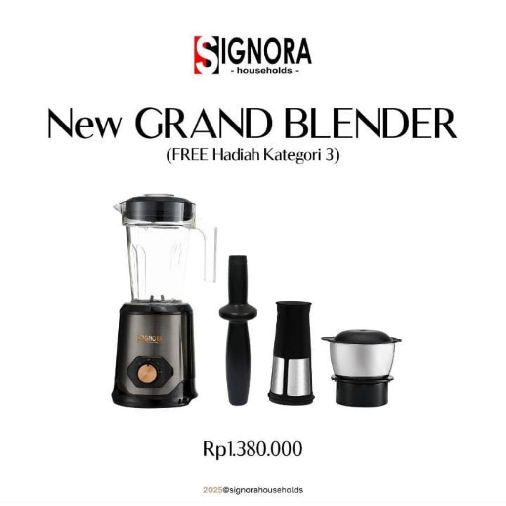 Signora Grand Blender Dark Grey Blender Bumbu Halus Bumbu Basah Dan Kering Berhadiah Langsung