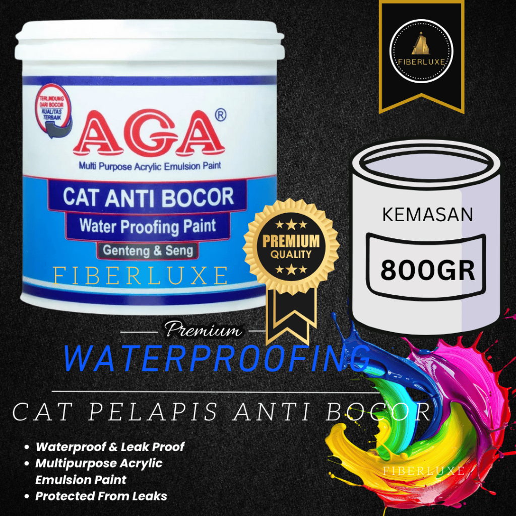 FIBERLUXE - Cat AGA Waterproofing / Cat AGA Genteng dan Seng 800Gram - Pelapis Anti Bocor