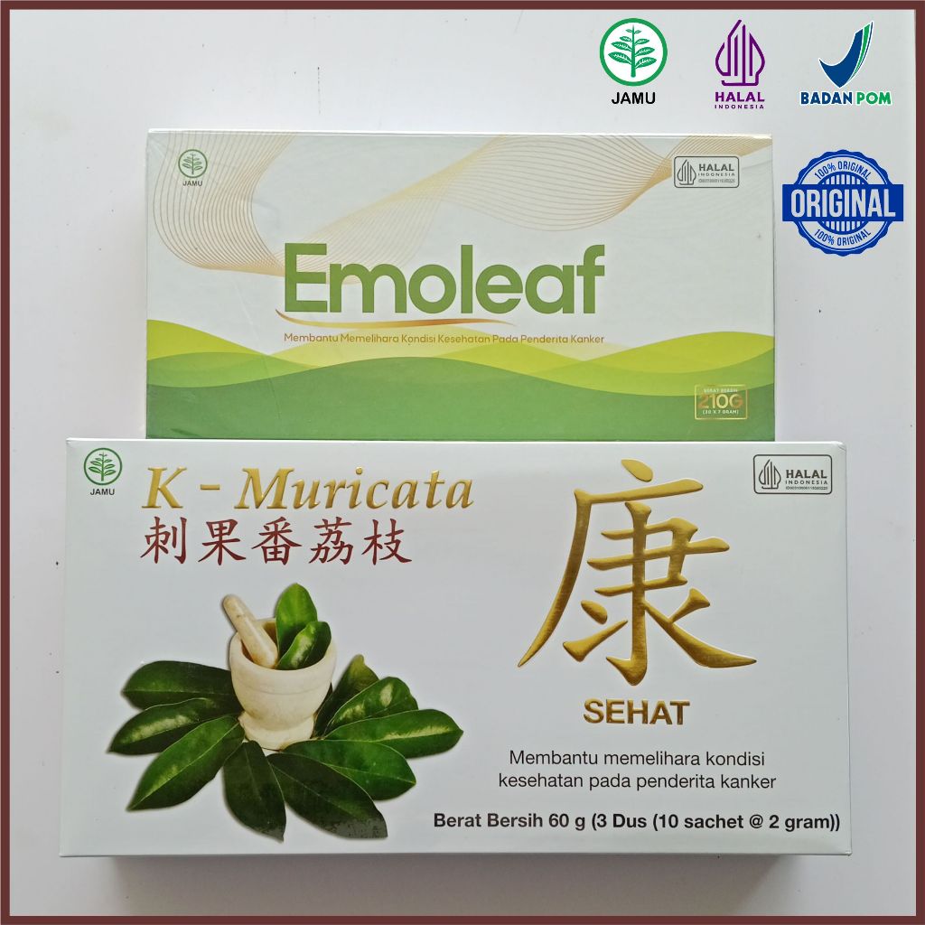 Paket Herbal EMOLEAF dan K-MURICATA Obat Herbal Kangker dan Tumor 100% ORIGINAL