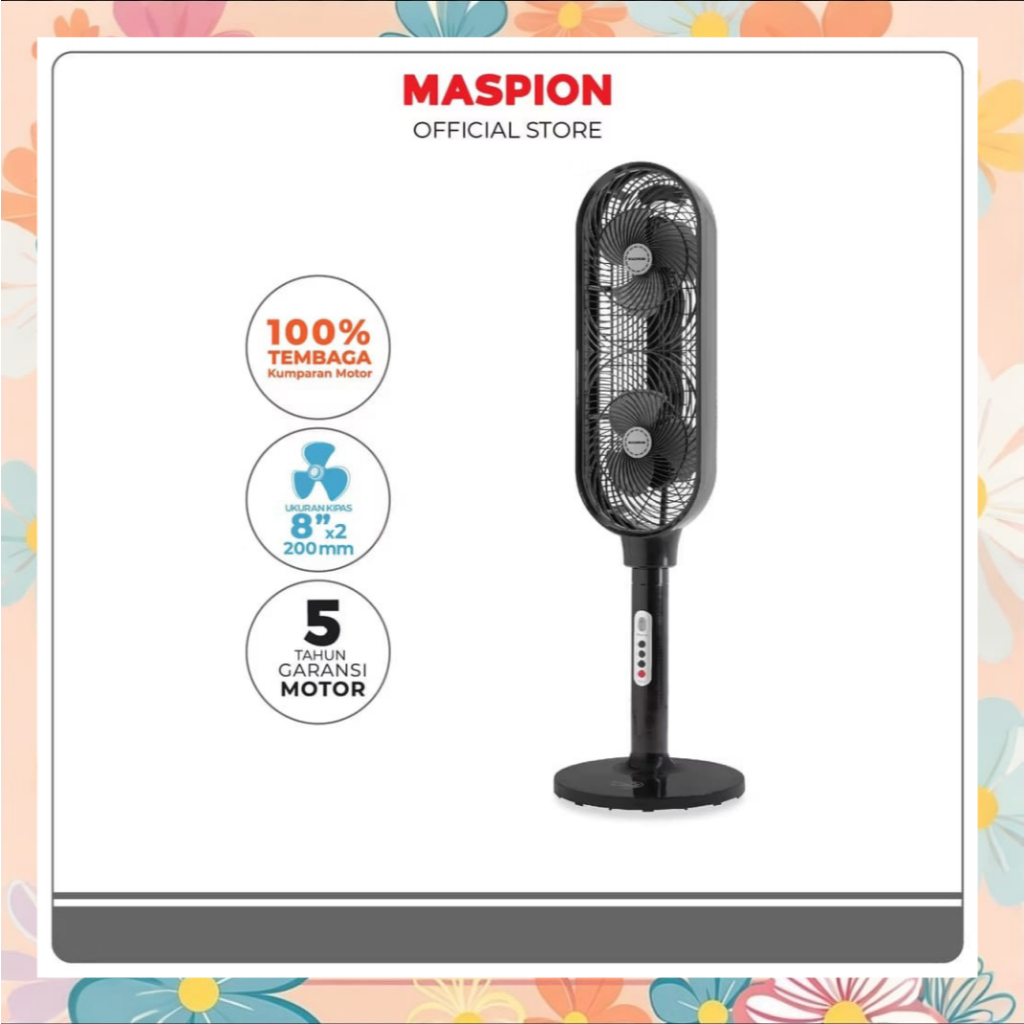 Maspion Tower Fan Kipas Angin Tower 8 inch x2 TF 04S 03RC Remote TF04S TF03RC
