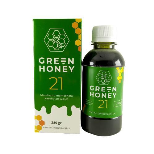Madu HIJAU 21 Green Honey Obat Asam Lambung Madu Propolis Plus Spirulina & Daun Kelor Untuk Maag