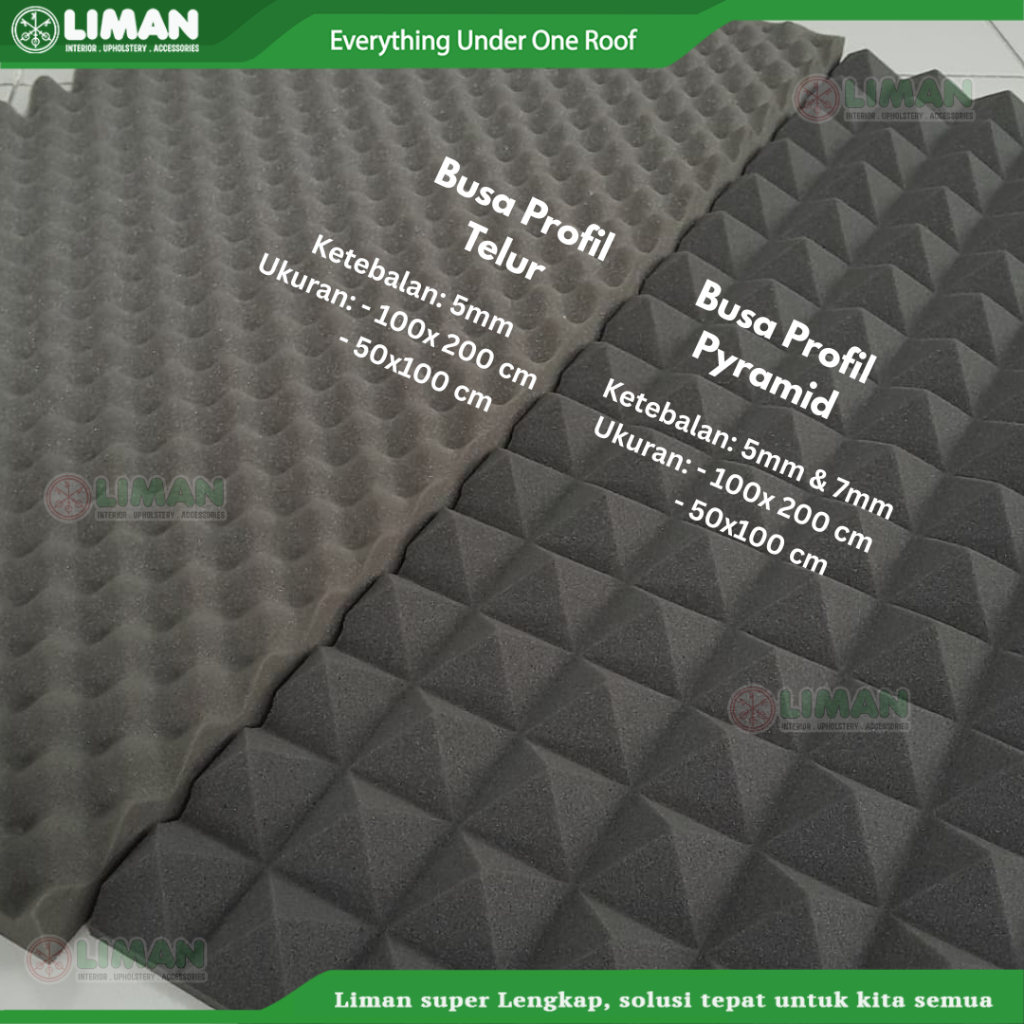 Busa Profil Telur dan Pyramid / Busa Telur / Busa Gelombang / Busa Kedap Suara / Peredam Suara