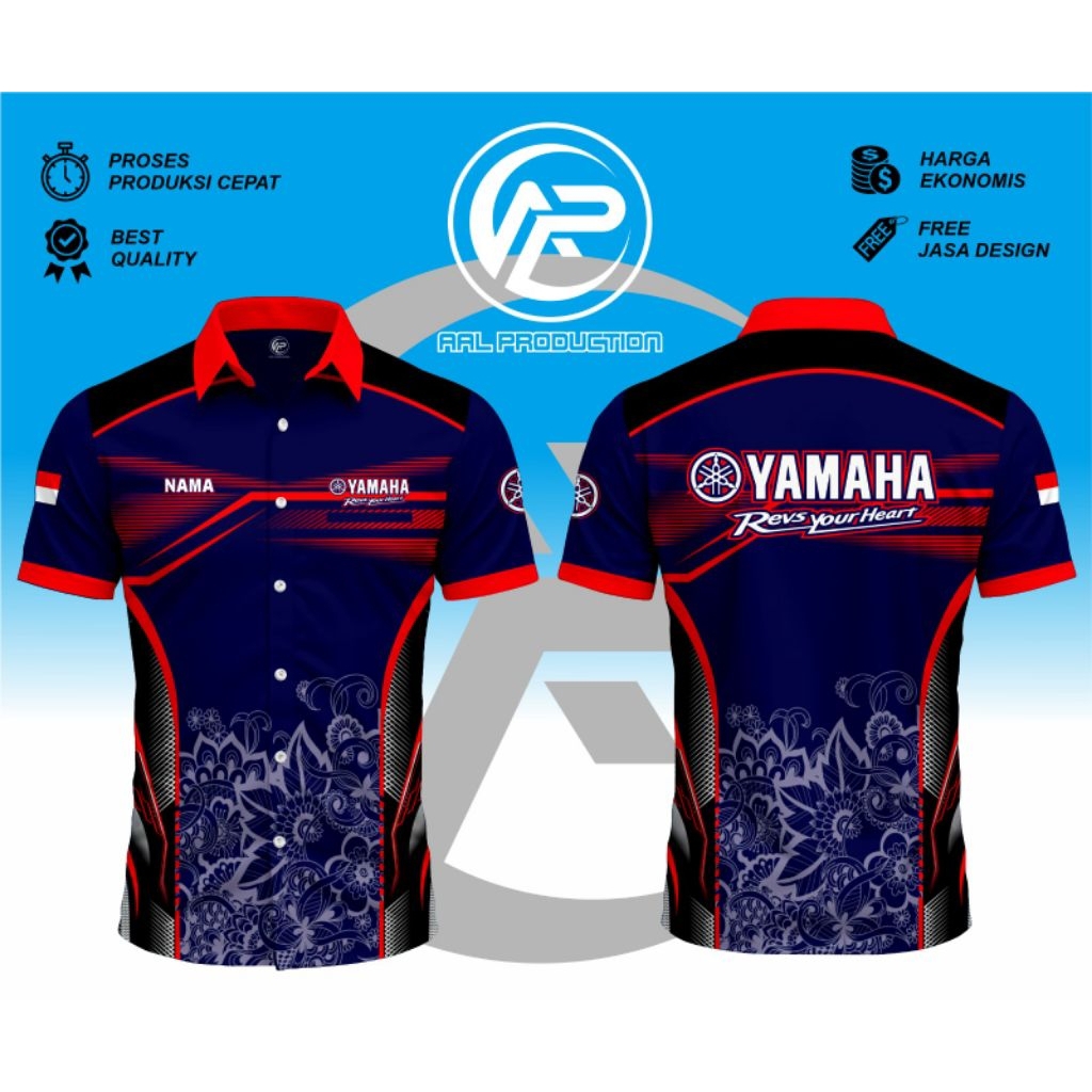 kemeja yamaha printing custom prmium