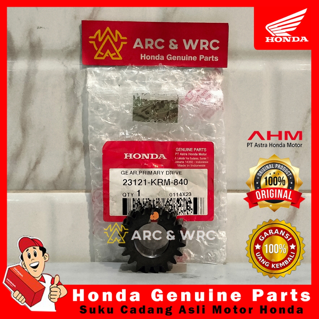 Gear Transmisi Primary Drive 20T Honda CRF 150L CB150 Verza Mega Pro New // 23121KRM840