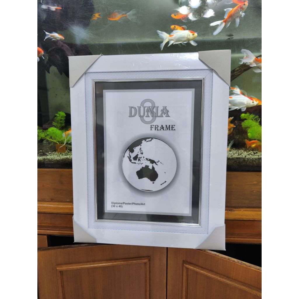 Frame Foto / Bingkai Foto 12 R ( 30x40) Cm Linen Anyaman Tikar Warna Putih Gosend Only
