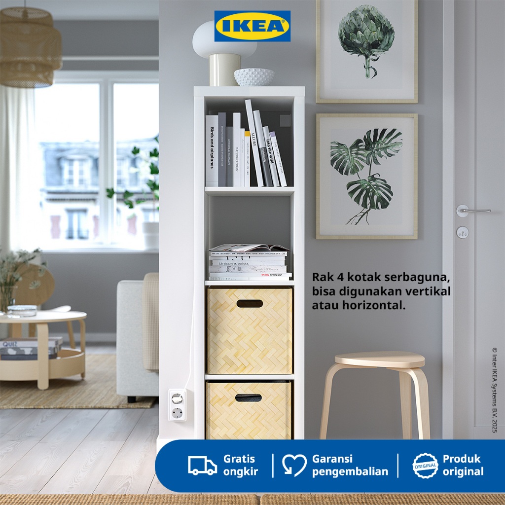 IKEA KALLAX Unit Rak Serbaguna Putih 42x147cm