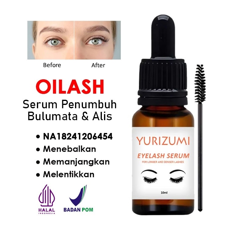 Yurizumi Eyelash Serum Oilash Penumbuh Alis Bulu Mata Halal BPOM Cepat Tebal dan Lentik - Aff