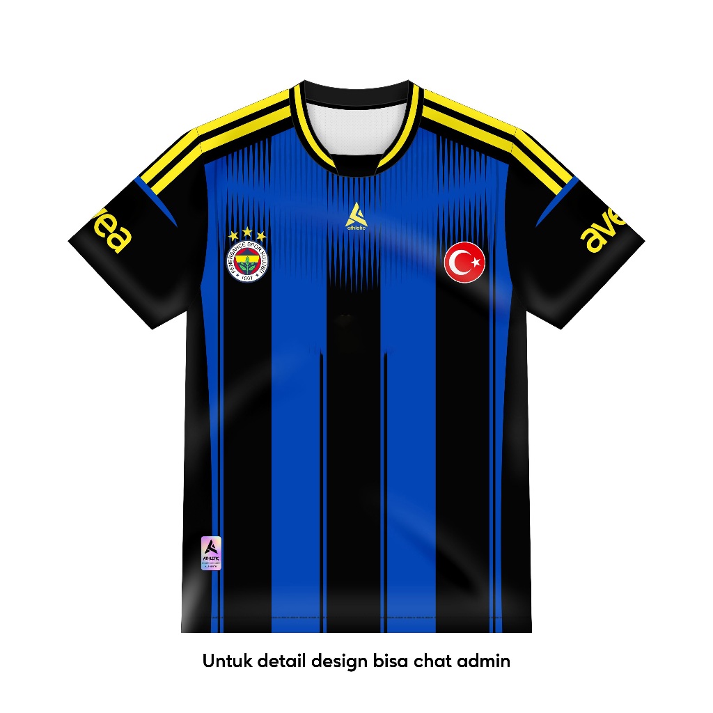 ATHLETIC SPORTWEAR - Jersey Bola Fantasy Fenerbahce Away 2012-2013 Fullprinting Casual - Atasan
