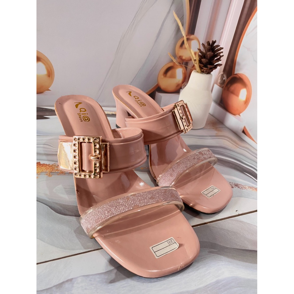 sandal pesta wanita//sandal kondangan hak tahu