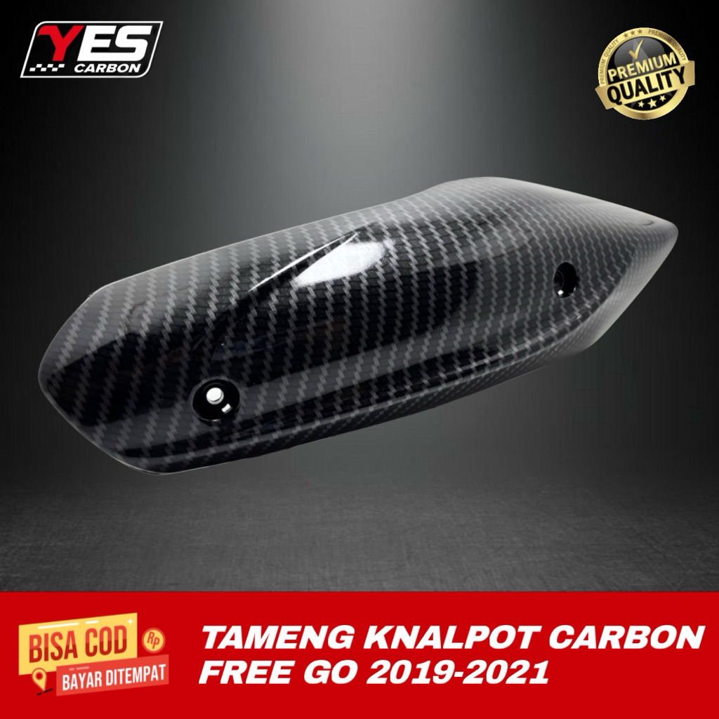 TUTUP KNALPOT CARBON FREEGO GEAR 125 2019-2021 • Tameng Knalpot Carbon Freego Gear 125 YMH Cover Kna
