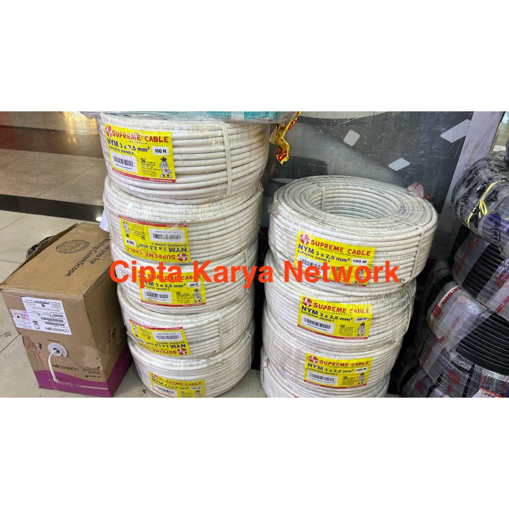 Kabel Supreme NYM 3x2.5 100m Engkel Putih / Nym 3x2,5 Supreme 100m NYM 3x2,5mm 3x2.5mm Supreme