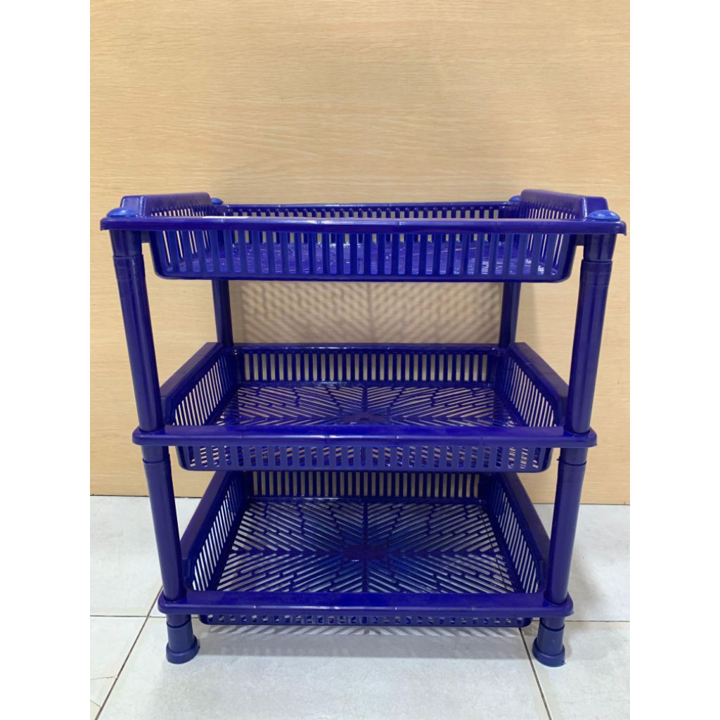 Rak gelas Plastik 3 Susun / Rak Dapur Serbaguna / Rak Penyimpanan Serbaguna / Rak Plastik Serbaguna 