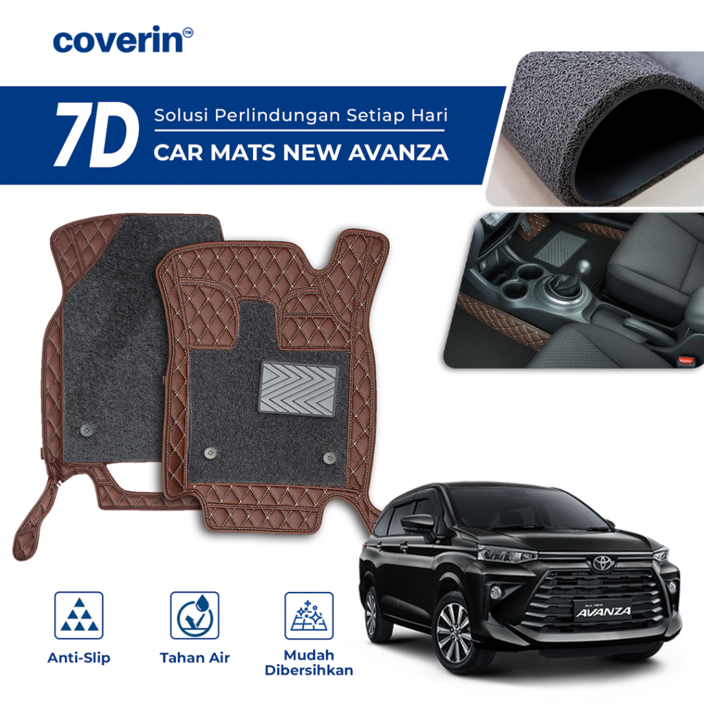 Coverin Karpet Mobil NEW AVANZA 7D Premium Custom Fit Anti Slip + FREE Bagasi