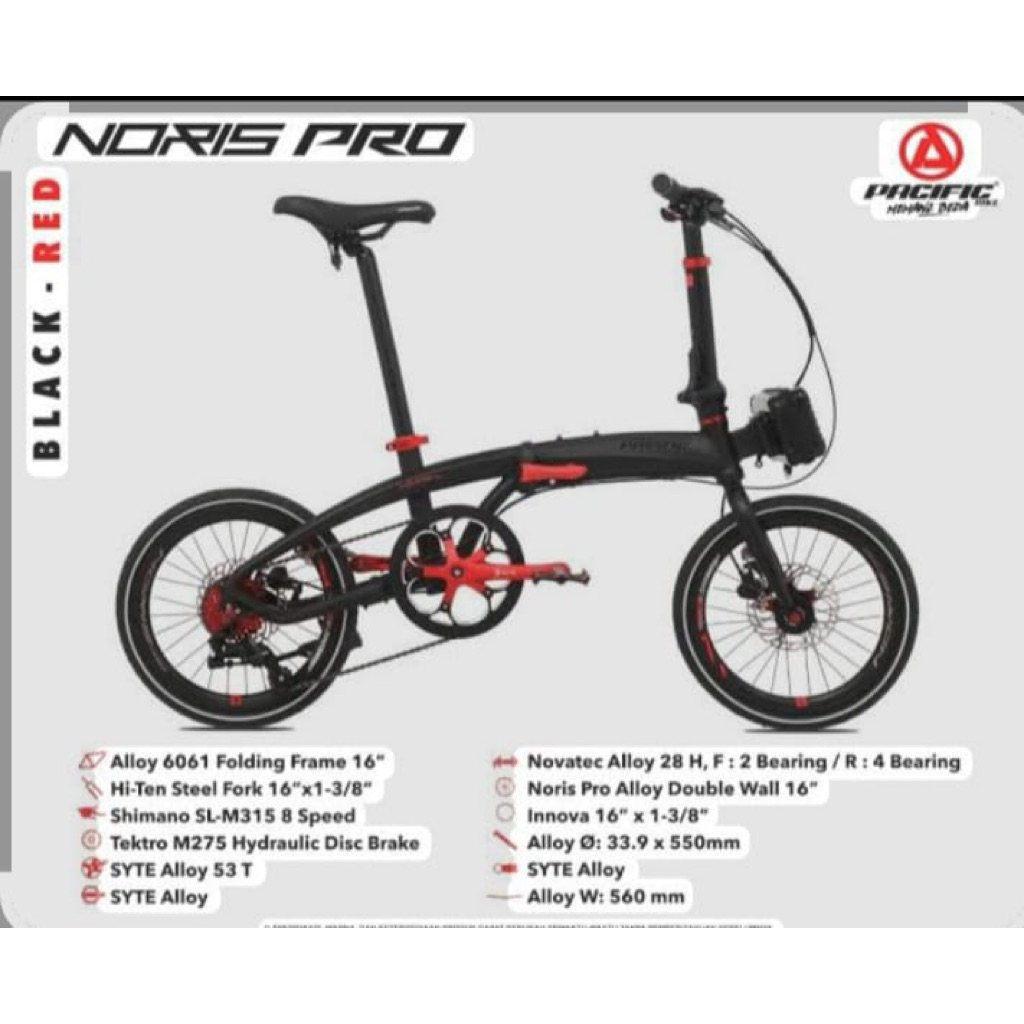 Sepeda Lipat Dewasa & Anak 16 Inch Noris Pro