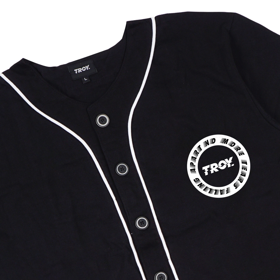 Troy Company Jersey Baseball Tshirt Black Gravity Loop - Kaos Jersey Baseball Hitam BT 2638