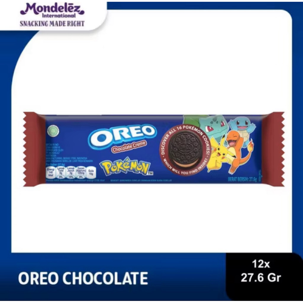Oreo Chocolate 12x27.6g – Biskuit Sandwich Cokelat Krim Cokelat Lezat Original Mondelez