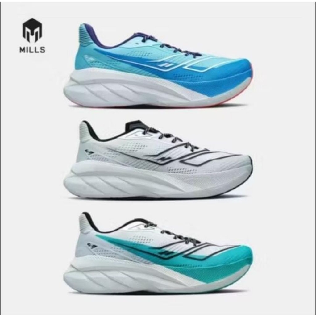 Mills –ENERSTRIKE HYPER- SOFT BLUE WHITE - Sepatu lari /Running /Trail Run / Basket /BTS Futsal Foot