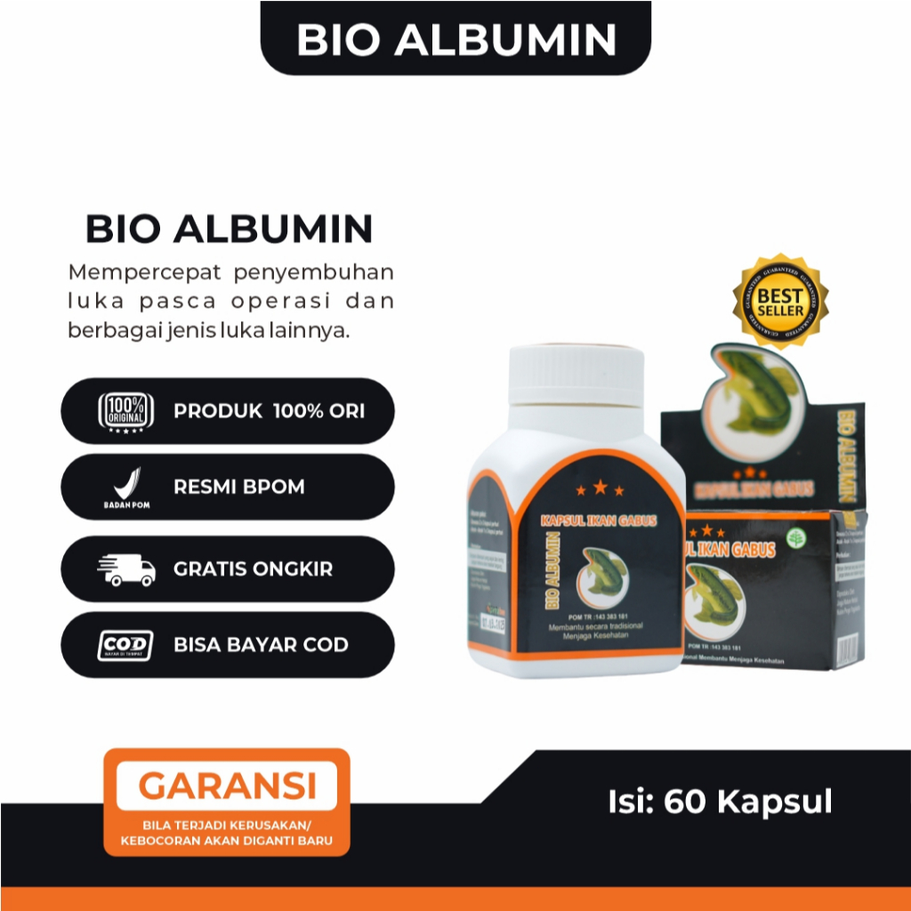 Bio Albumin Kapsul Ikan Gabus Pasca Operasi Bio Albumin Kapsul Ikan Gabus - 60 Kapsul