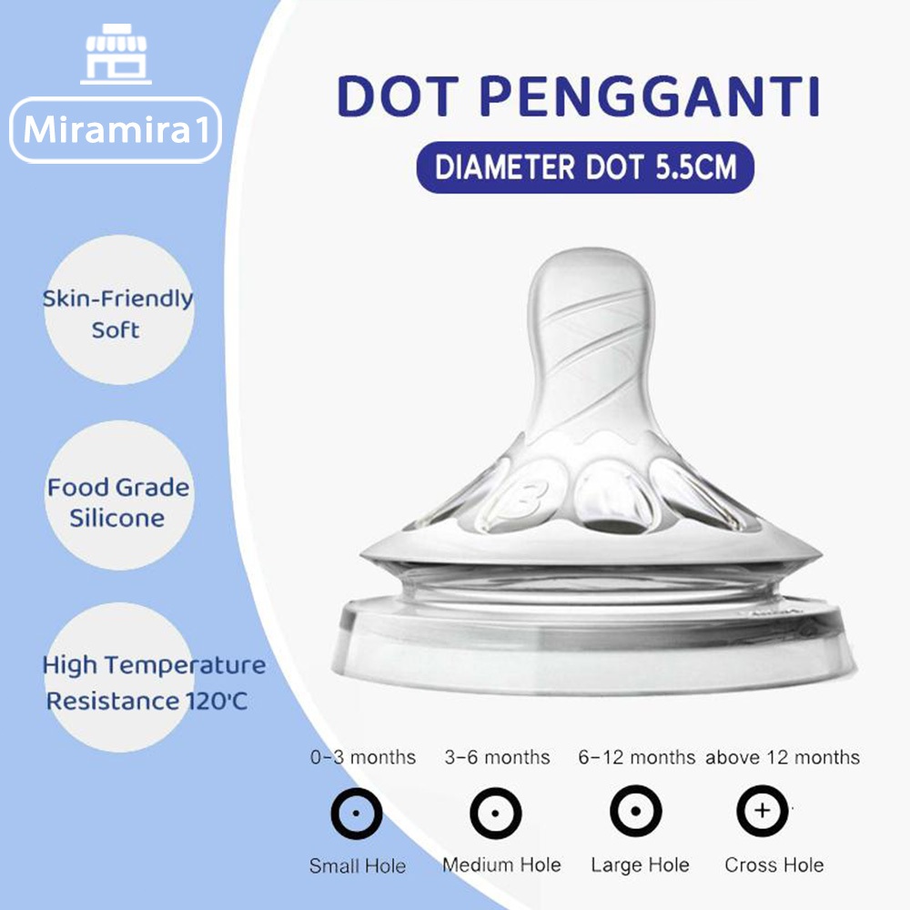 Dot Nipple Bayi Natural 5.5CM Wide Neck BPA Free Dot Botol Susu Empeng Bayi Silikon