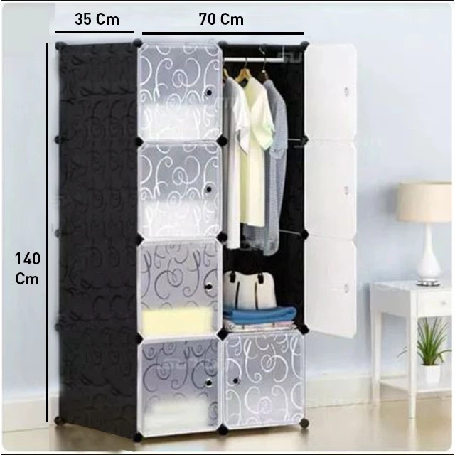 COD Lemari Plastik Portable 8 Pintu Lemari Plastik Karakter Lemari Pakaian Portable