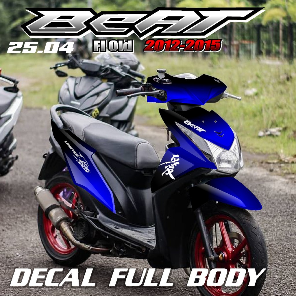 (COD) TERBARU Decal Sticker DECAL BEAT FI OLD TAHUN 2012-2015 FULL BODY NEW FI TECHNO DESIGN STICKER