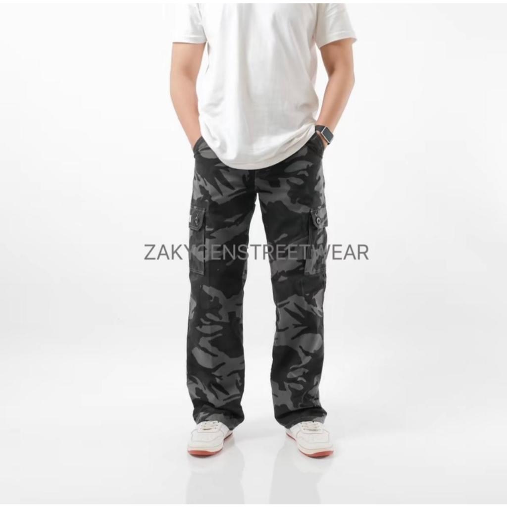 Zakycen -Celana Panjang Kargo Loreng Gombrong Army Rusia /Cargo Loreng Rusia CAMO Pants
