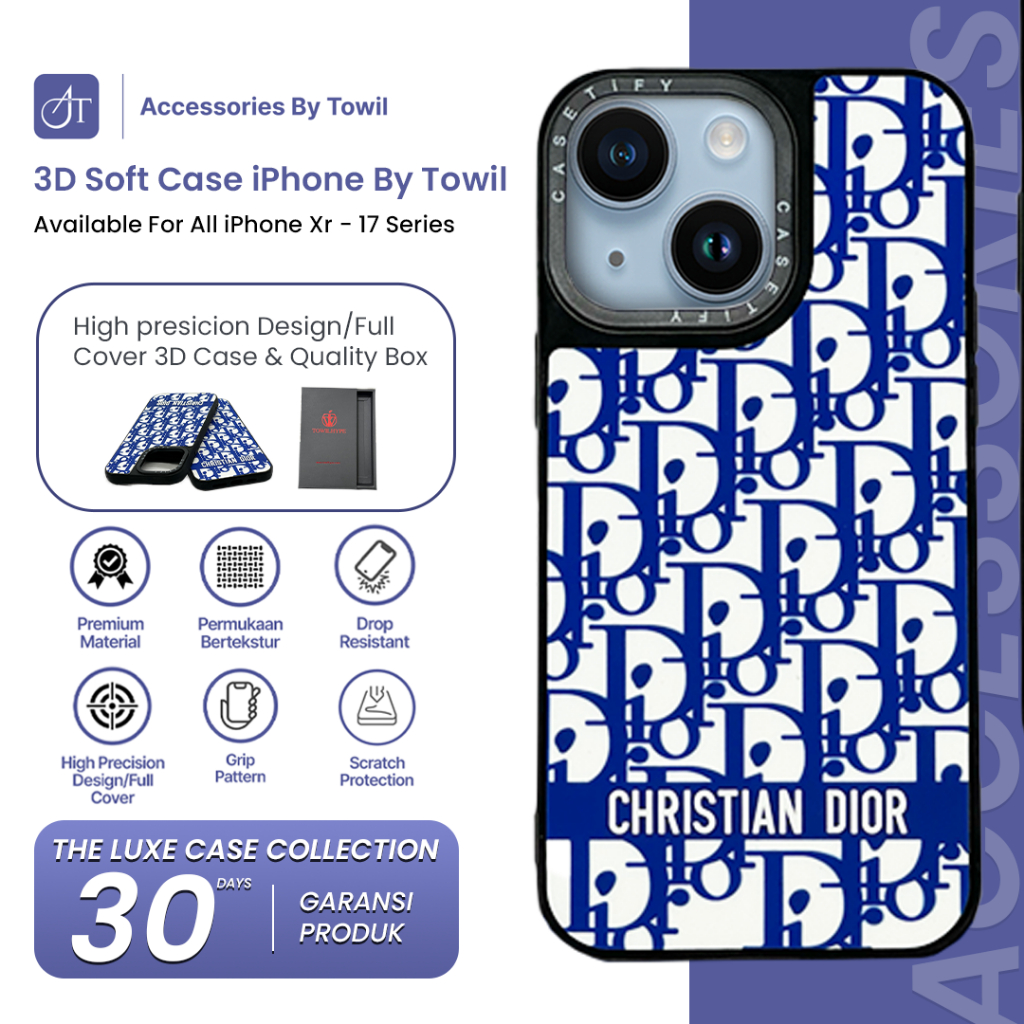 Case Iphone 3d Softcase Dior Blue Casing Premium Anti Panas Iphone 15 Pro 15 Plus 15 Pro Max 7 8 plu