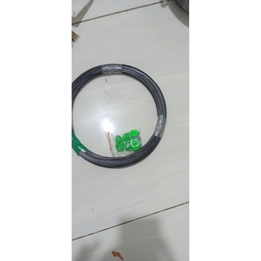 jeruji fiber hitam glossy 1mm~2,5mm panjang 100 meter