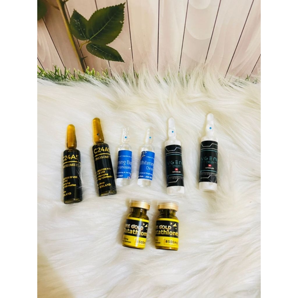 set evgenis stem cell + slc platinum + whitening booster + pure gold l original kromosom platinum+ev