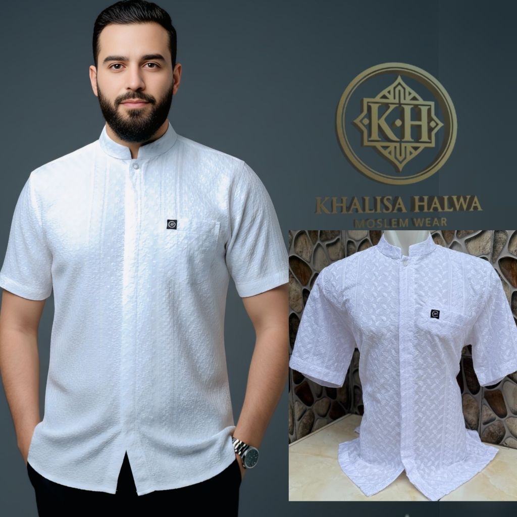 Baju Kemeja Putih Bersih Katun Paris | Koko Pria Dewasa Putih
