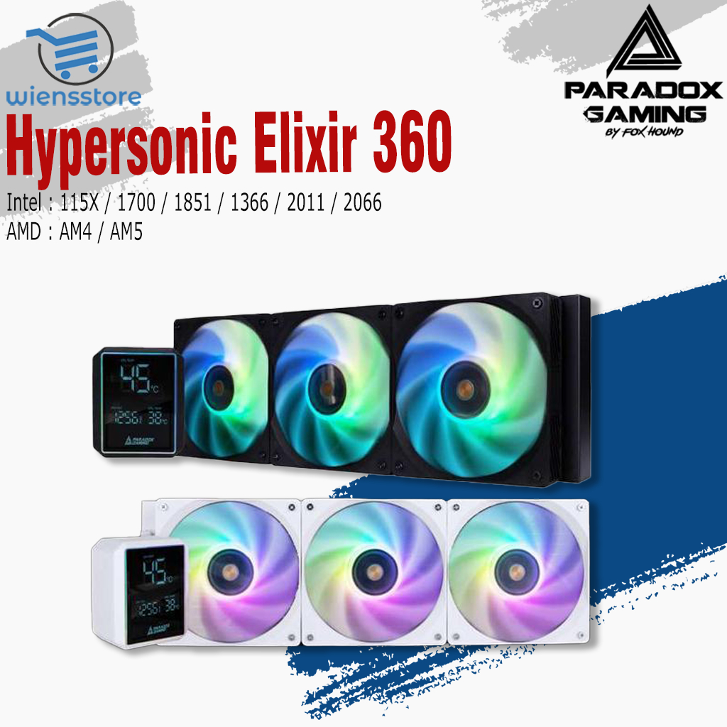 Paradox Gaming Hypersonic Cpu Cooler Elixir 360 /CPU Water cooler AIO 360 ARGB Black – White