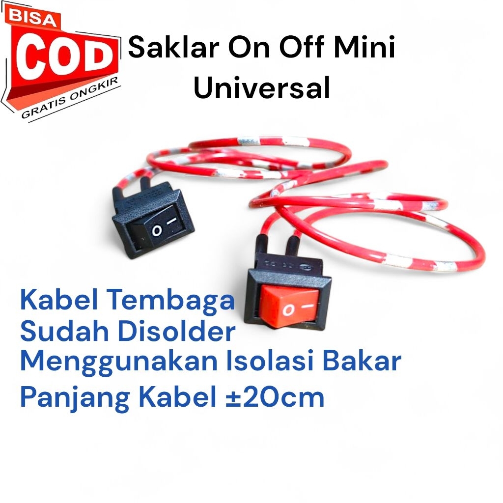 Saklar Motor Universal On Off - Untuk Stang Motor, Hazard, Lampu LED